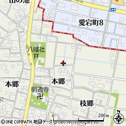 愛知県愛西市日置町北浦周辺の地図