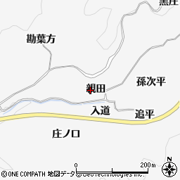 愛知県豊田市中立町親田周辺の地図