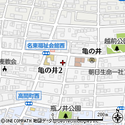 愛知県名古屋市名東区亀の井2丁目204周辺の地図