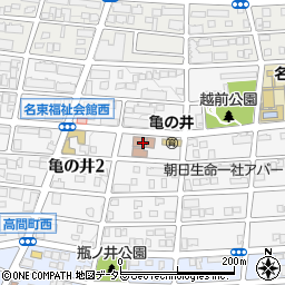 名古屋市役所子ども青少年局　亀の井保育園周辺の地図