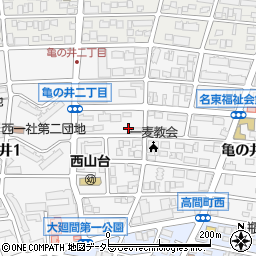 愛知県名古屋市名東区亀の井2丁目24周辺の地図