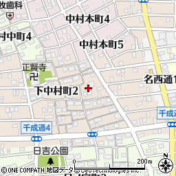 愛知県名古屋市中村区下中村町周辺の地図