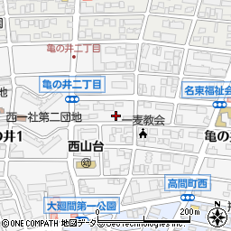 愛知県名古屋市名東区亀の井2丁目23周辺の地図