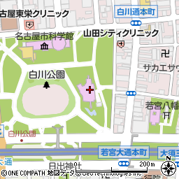 名古屋市役所教育委員会　美術館周辺の地図