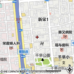 リードパーク新栄１丁目駐車場周辺の地図