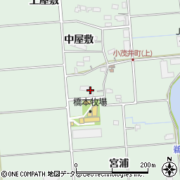 愛知県愛西市小茂井町（南屋敷）周辺の地図