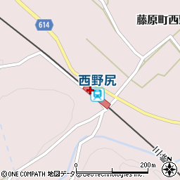 西野尻駅周辺の地図