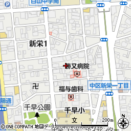 名鉄協商新栄第１５駐車場周辺の地図