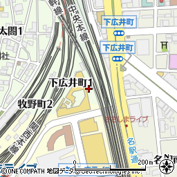 愛知県名古屋市中村区下広井町周辺の地図