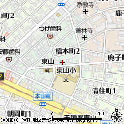 愛知県名古屋市千種区橋本町2丁目32周辺の地図