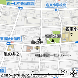 愛知県名古屋市名東区亀の井2丁目197周辺の地図