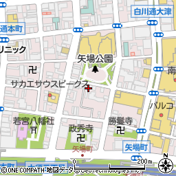 名鉄協商矢場公園南駐車場周辺の地図