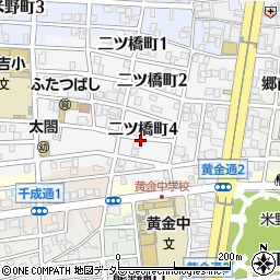 愛知県名古屋市中村区二ツ橋町4丁目周辺の地図