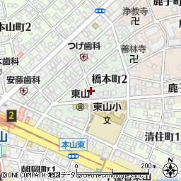 愛知県名古屋市千種区橋本町周辺の地図