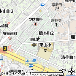 愛知県名古屋市千種区橋本町周辺の地図