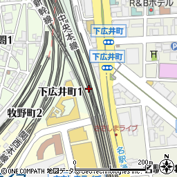 愛知県名古屋市中村区下広井町1丁目周辺の地図