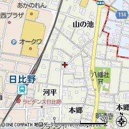 愛知県愛西市日置町河平16周辺の地図