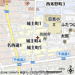 愛知県名古屋市中村区城主町周辺の地図