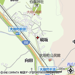 愛知県豊田市大畑町硯坂周辺の地図