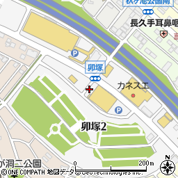 愛知県長久手市卯塚周辺の地図
