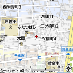 愛知県名古屋市中村区二ツ橋町4丁目16周辺の地図