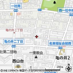 愛知県名古屋市名東区亀の井2丁目141周辺の地図
