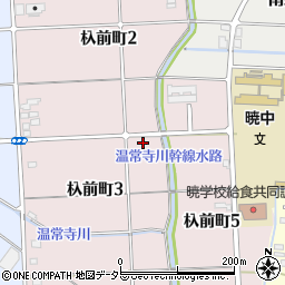 愛知県津島市杁前町周辺の地図