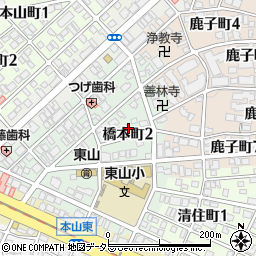 愛知県名古屋市千種区橋本町2丁目17周辺の地図