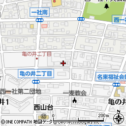 愛知県名古屋市名東区亀の井2丁目7周辺の地図