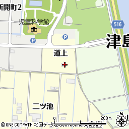 愛知県津島市唐臼町道上周辺の地図