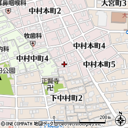 愛知県名古屋市中村区中村本町4丁目58周辺の地図