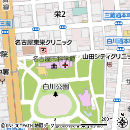 名古屋市役所　教育委員会科学館周辺の地図