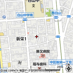 愛知県名古屋市中区新栄1丁目22-13周辺の地図