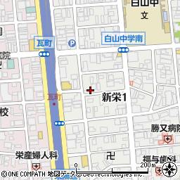 愛知県名古屋市中区新栄1丁目25-26周辺の地図