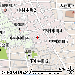 愛知県名古屋市中村区中村本町4丁目21周辺の地図