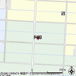 愛知県愛西市雀ケ森町阿原周辺の地図