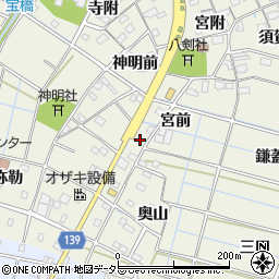 愛知県あま市七宝町桂宮前周辺の地図