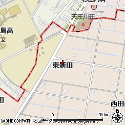愛知県愛西市内佐屋町（東新田）周辺の地図