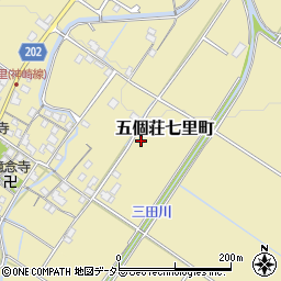 滋賀県東近江市五個荘七里町周辺の地図