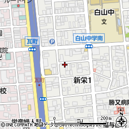 愛知県名古屋市中区新栄1丁目25-32周辺の地図