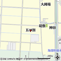 愛知県愛西市宮地町五ツ割周辺の地図