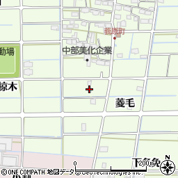 愛知県津島市莪原町（菱毛）周辺の地図