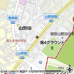 愛知県長久手市山野田周辺の地図