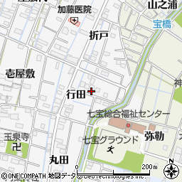 愛知県あま市七宝町川部行田周辺の地図
