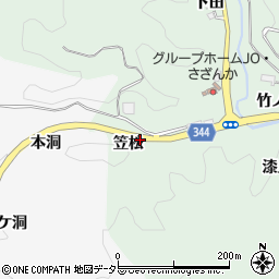 愛知県豊田市大蔵町笠松周辺の地図