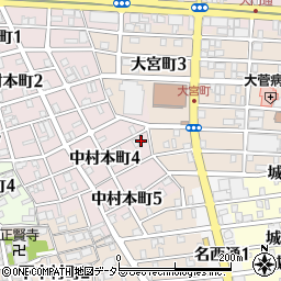 愛知県名古屋市中村区中村本町4丁目33周辺の地図
