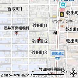 愛知県名古屋市中村区砂田町周辺の地図