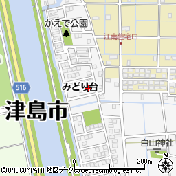 愛知県津島市百町（みどり台）周辺の地図