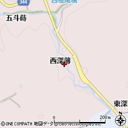 愛知県豊田市西樫尾町西深薄周辺の地図