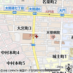 愛知県名古屋市中村区大宮町周辺の地図